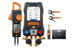 TESTO 558s okos vákuum szett - Okos szervizcsaptelep lakatfogóval és vezeték nélküli hőmérséklet- és vákuumérzékelőkkel(0564 5584)