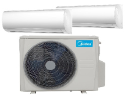 Midea Xtreme Save  2,6Kw  + Xtreme Save 3,5 Kw Blanc oldalfali beltéri klímaberendezések ( kültérivel M2OE-18HFN8-Q 5,3 Kw)